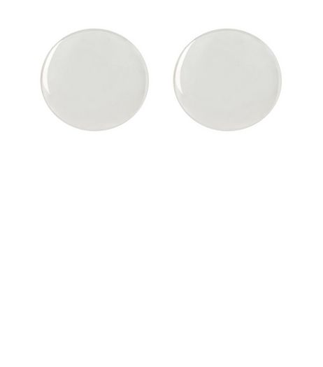 Silver Oversized Disc Stud Earrings | New Look