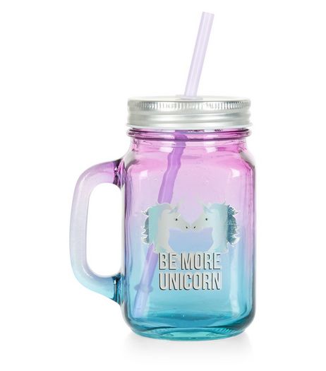 Pink Ombre Be More Unicorn Glass Jar | New Look