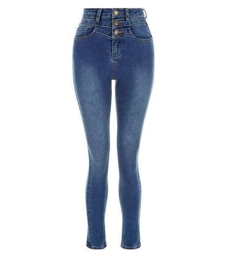 Teens Blue High Waisted Skinny Jeans | New Look