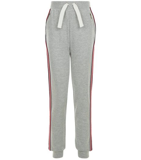 Teens Grey Stripe Tape Side Joggers | New Look
