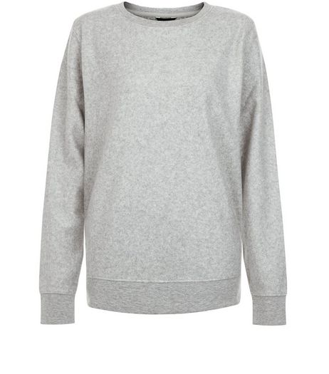 Grey Brushed Sweater | New Look