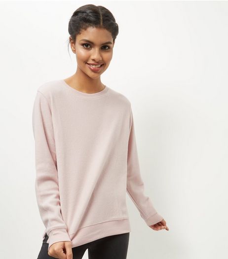 Shell Pink Brushed Sweater | New Look