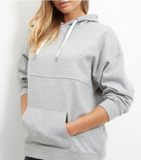 Grey Seam Trim Oversized Hoodie | New Look
