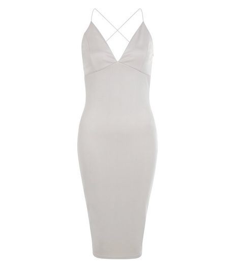AX Paris Grey V Neck Midi Dress | New Look