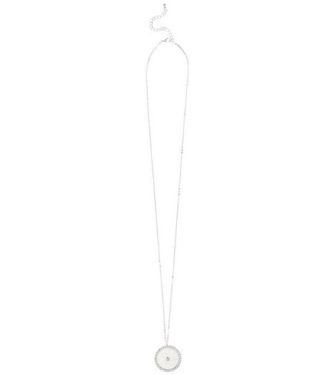 Silver Filigree Disc Necklace | New Look