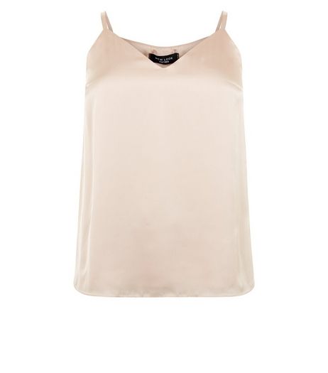 Curves Shell Pink Satin Cami | New Look