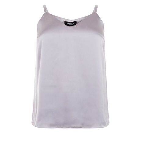 Curves Silver Satin Cami | New Look