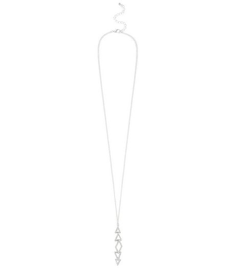 Silver Fine Stone Pendant Necklace | New Look
