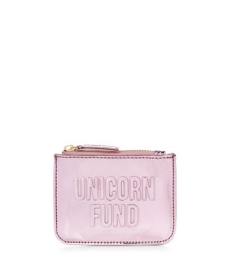 Pink Unicorn Fund Zip Top Coin Purse | New Look