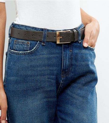 Khaki Leather-Look Belt | New Look