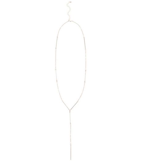 Rose Gold Chain Drop Necklace | New Look