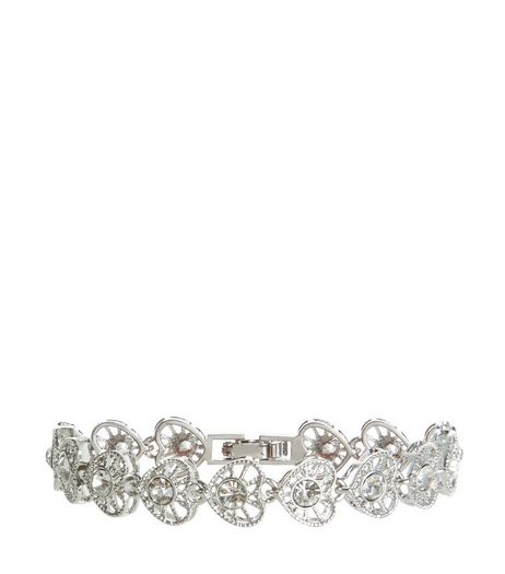 Silver Filigree Heart Bracelet | New Look