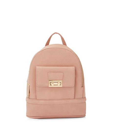 Cream Twist Lock Mini Backpack | New Look