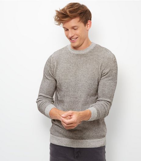 Grey Contrast Hem Knit Jumper | New Look