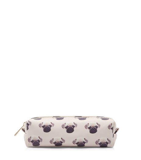 Pink Pug Print Pencil Case | New Look