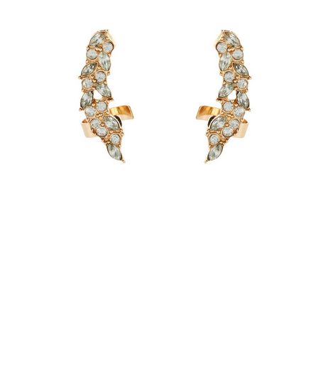 2 Pack Crystal Diamante Ear Cuffs | New Look