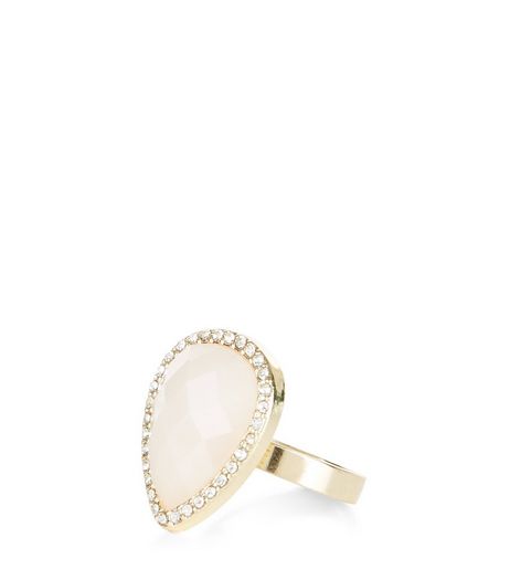 Pink Teardrop Stone Diamante Ring | New Look