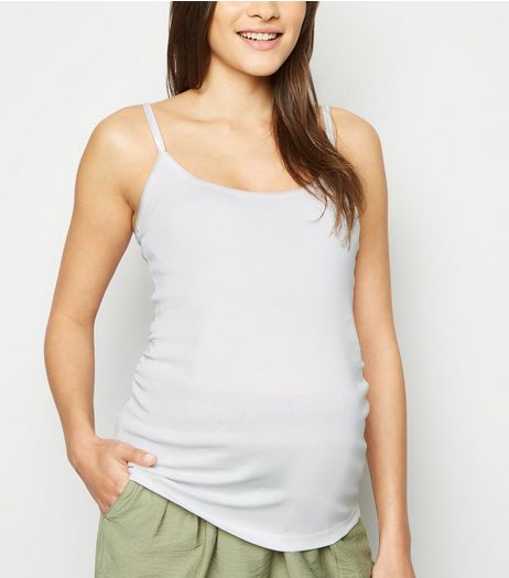 Maternity White Strappy Vest | New Look