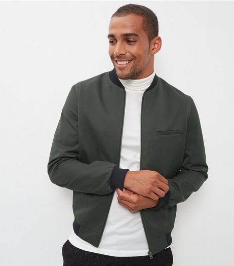Khaki Patch Pocket Front Bomber Jacket | New Look