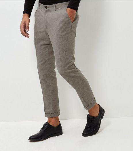 Stone Slim Warm Handle Trousers | New Look