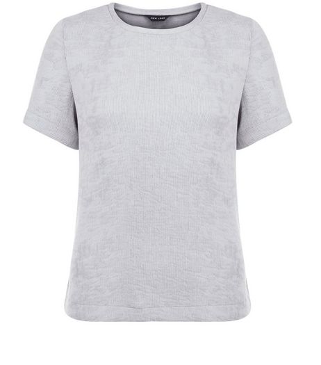 Grey Woven Split Side T-Shirt | New Look
