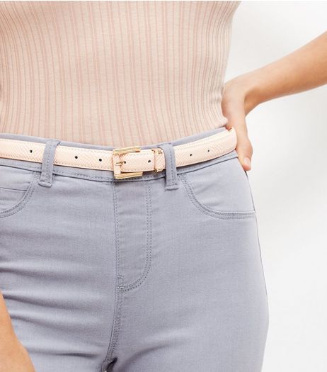 Cream Textured Belt | New Look