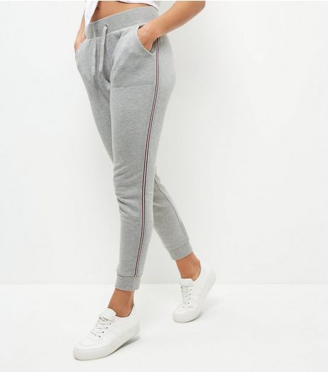 Grey Tape Trim Joggers | New Look