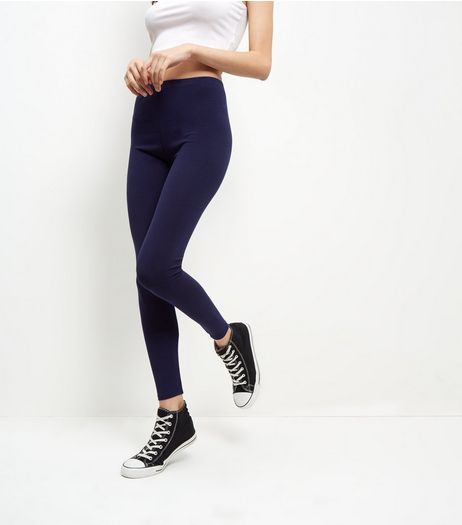 2 Pack Pale Grey and Navy Leggings | New Look