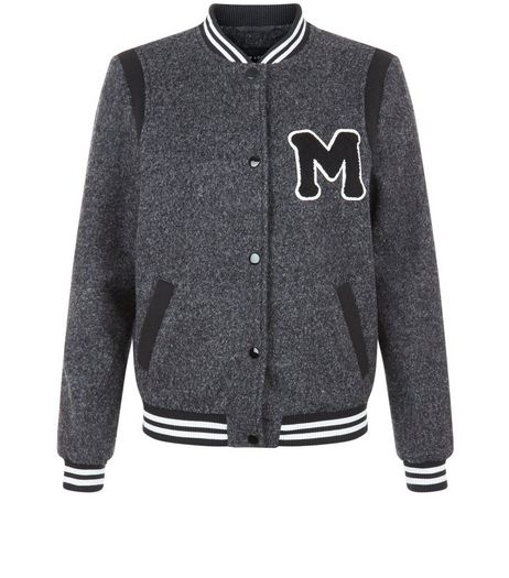 Teens Grey Textured Bomber Jacket | New Look