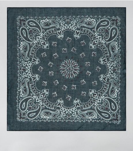Dark Green Paisley Print Bandana | New Look