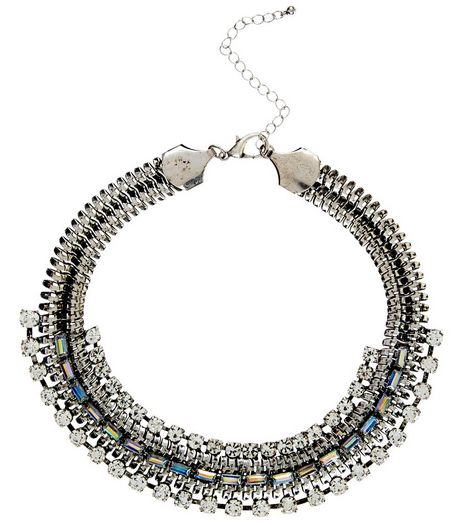 Silver Stone Chain Layered Choker | New Look
