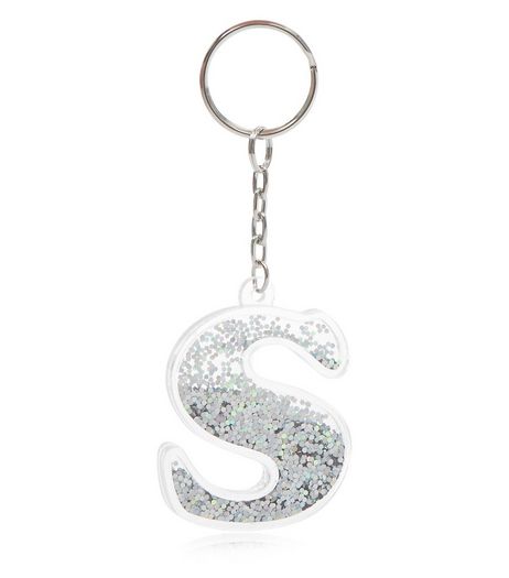 Silver S Initial Keyring | New Look