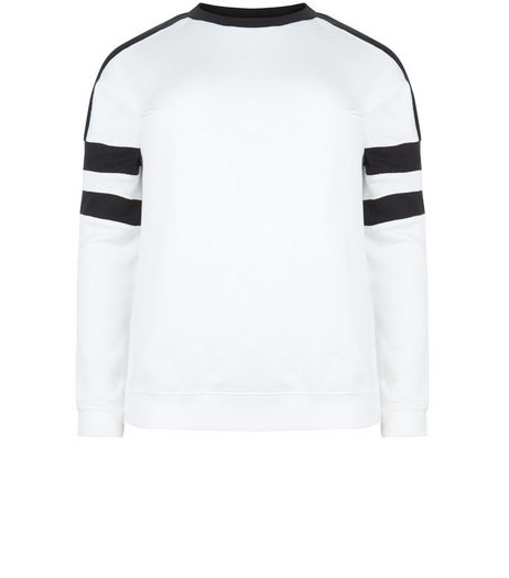 Curves White Colour Block Sweater | New Look