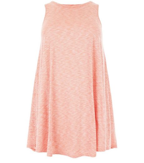 Curves Red Ribbed Swing Dress | New Look