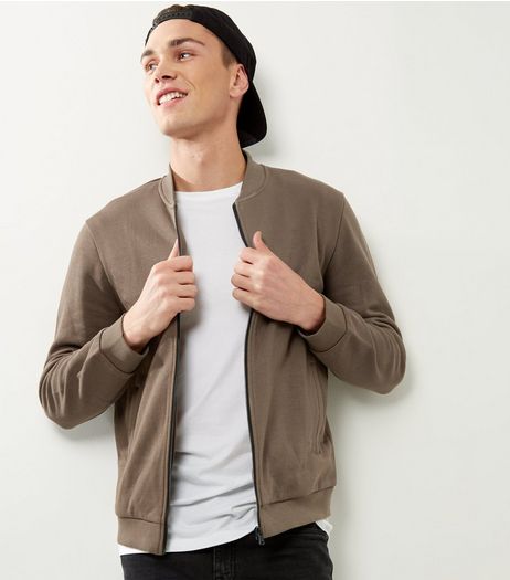 Khaki Jersey Bomber Jacket | New Look