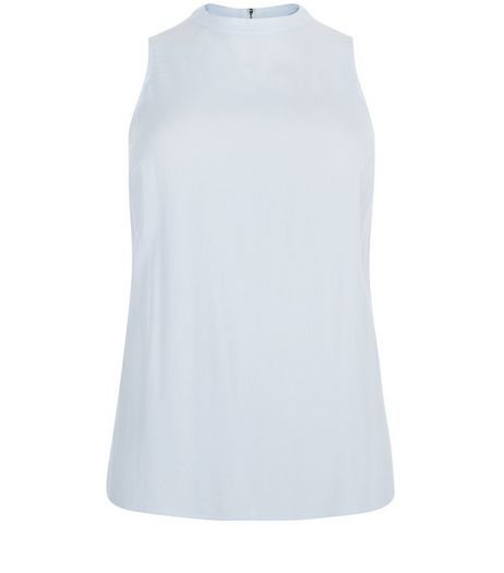 Curves Grey Funnel Neck Sleeveless Top | New Look