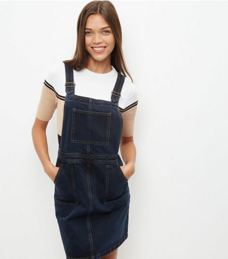 Anita and Green Blue Denim Pinafore Dress | New Look