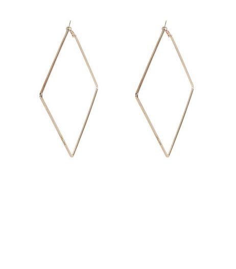 Gold Oversized Square Hoop Earrings | New Look