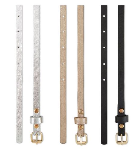 3 Pack Silver Gold And Black Skinny Belts | New Look