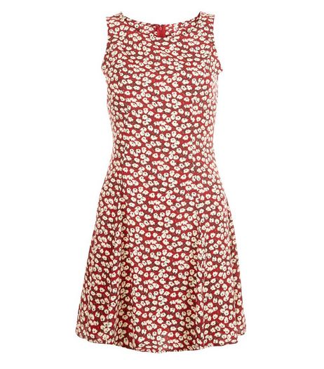 Blue Vanilla Red Floral Print Sleeveless Dress | New Look