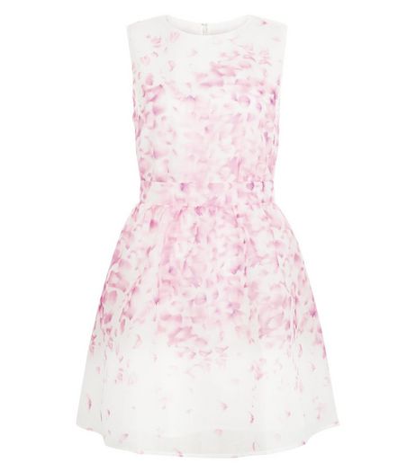 Blue Vanilla Pink Petal Print Sleeveless Dress | New Look