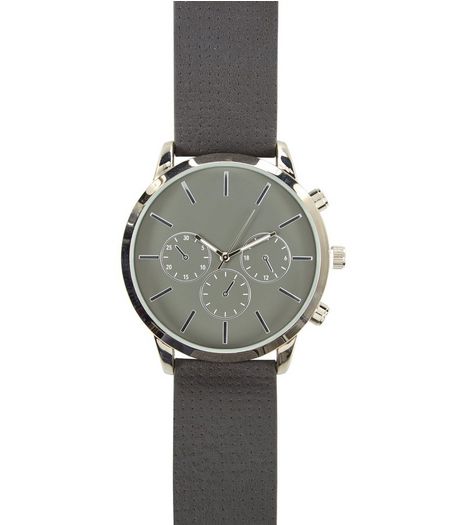 Grey Perforated Watch | New Look