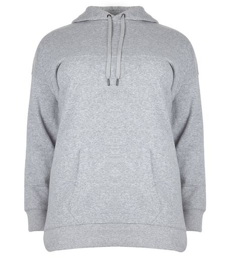 Curves Grey Oversized Hoodie | New Look
