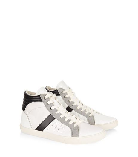 White Lace Up Hi Top Plimsolls | New Look