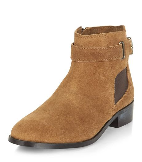 Tan Leather Buckle Chelsea Boots | New Look