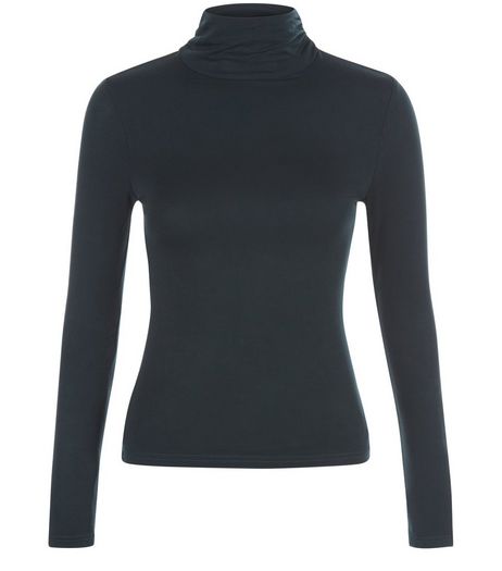 Petite Dark Green Turtle Neck Top | New Look