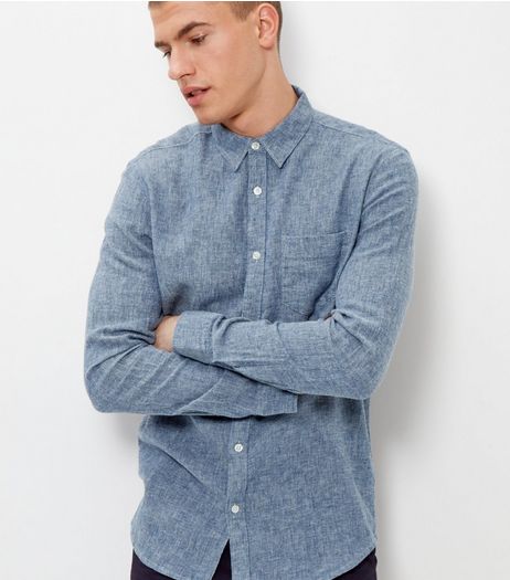 Blue Twill Long Sleeve Shirt | New Look
