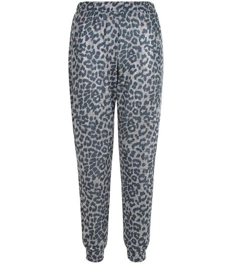 Petite Grey Animal Print Joggers | New Look