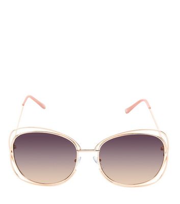 Gold Clear Frame Sunglasses