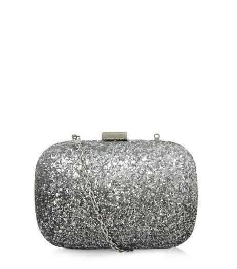 Silver Glitter Box Shoulder Bag | New Look